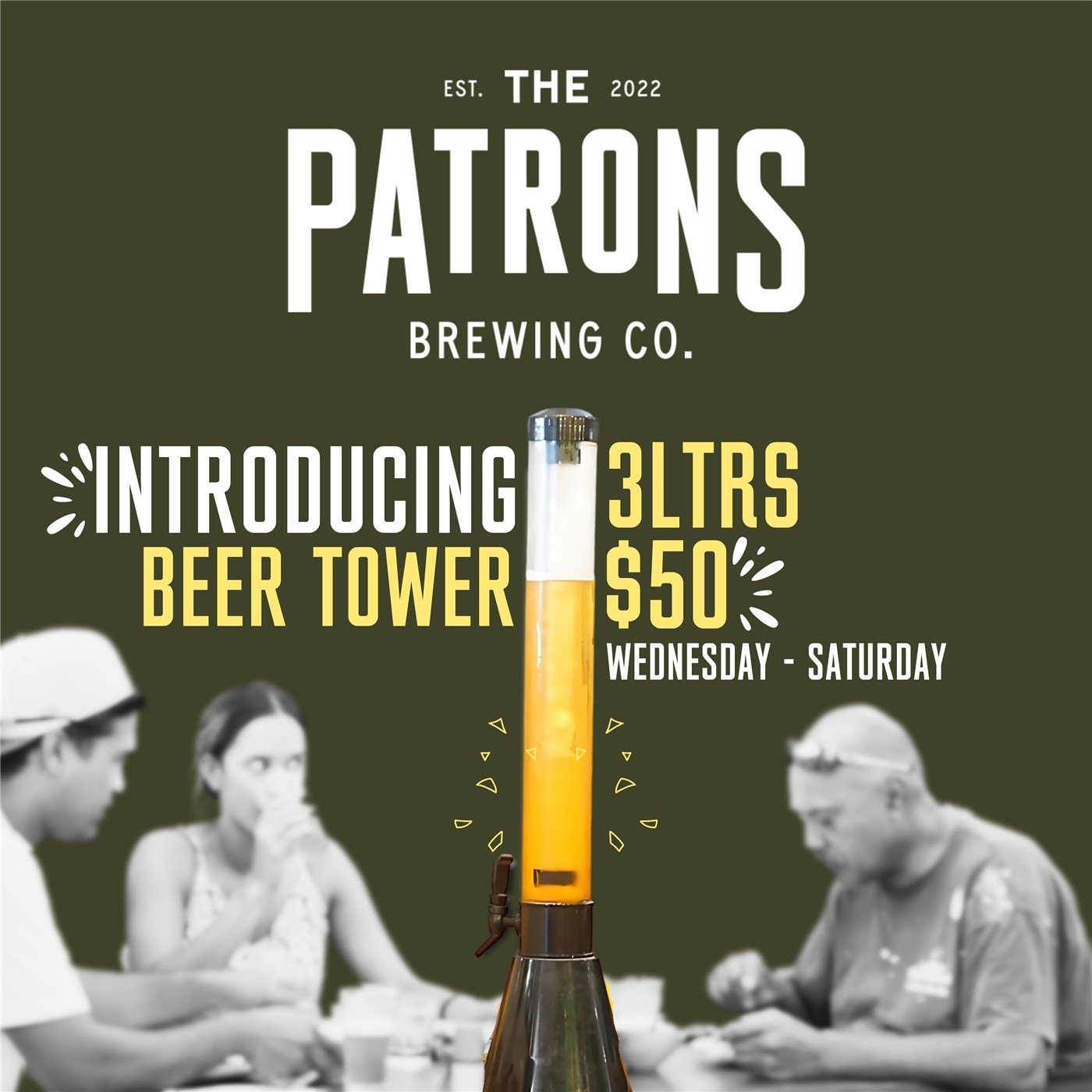 The Patrons Brewing Co. — Beer tower promotion