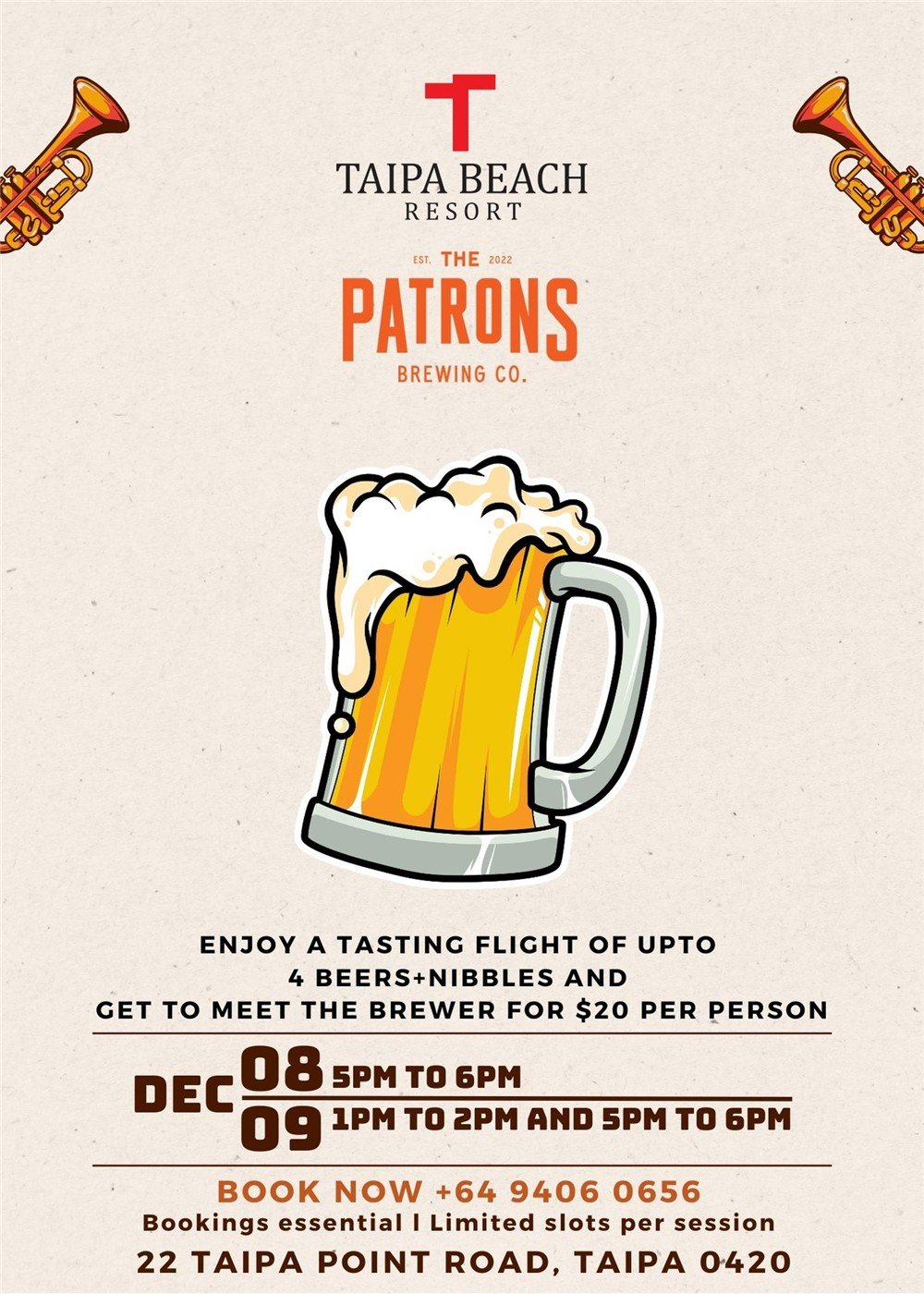 Taipa Beach Resort — Tap takeover — tasting event